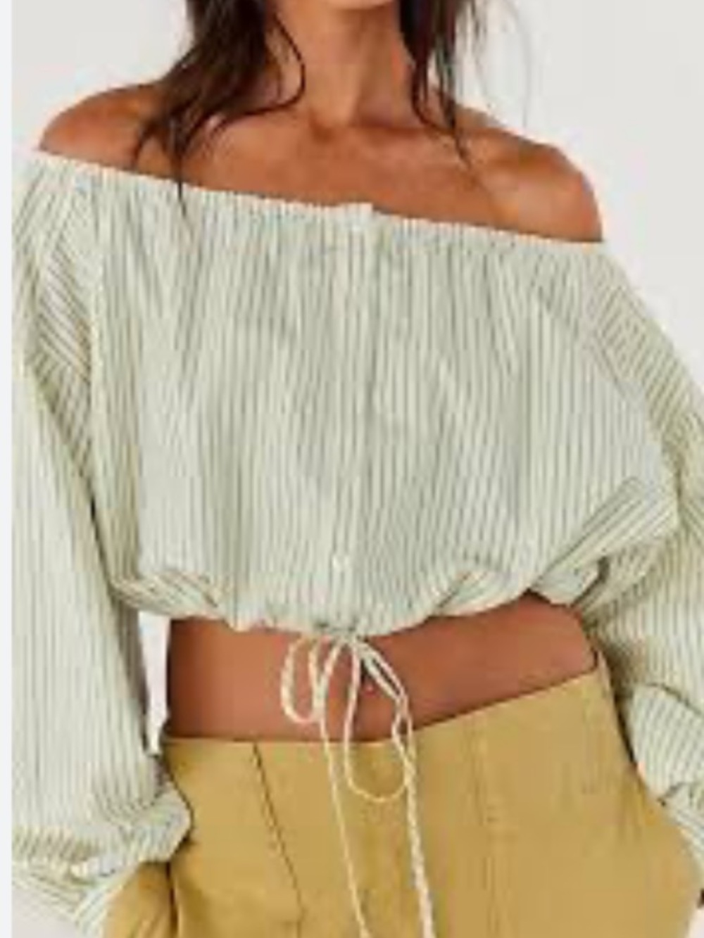 Free People We The Free Antiqua Off-The-Shoulder Crop Top